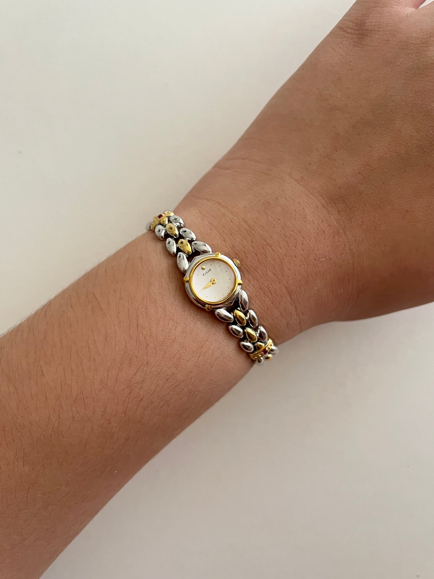 Extremely Rare Two Toned Seiko Watch with Rubies Accent