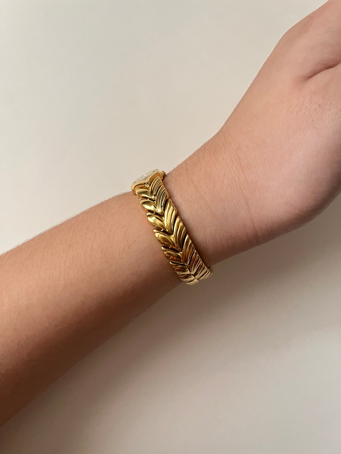 Extremely Rare and Ornate Vintage Gold Tone Citizen Watch with Navy Blue Dial