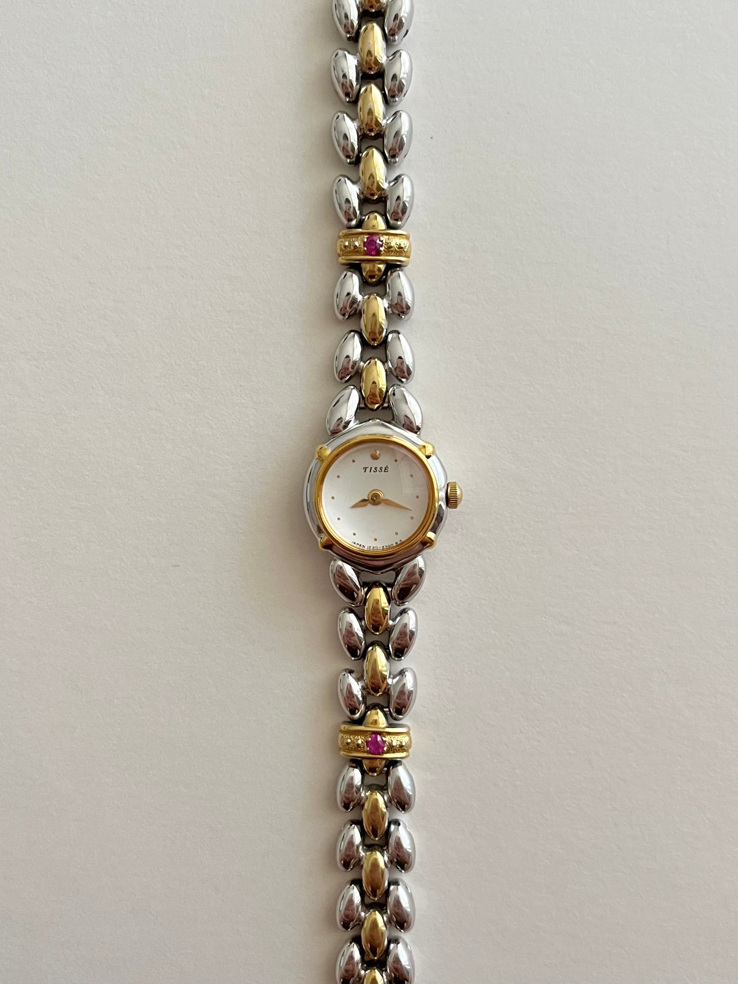 Extremely Rare Two Toned Seiko Watch with Rubies Accent
