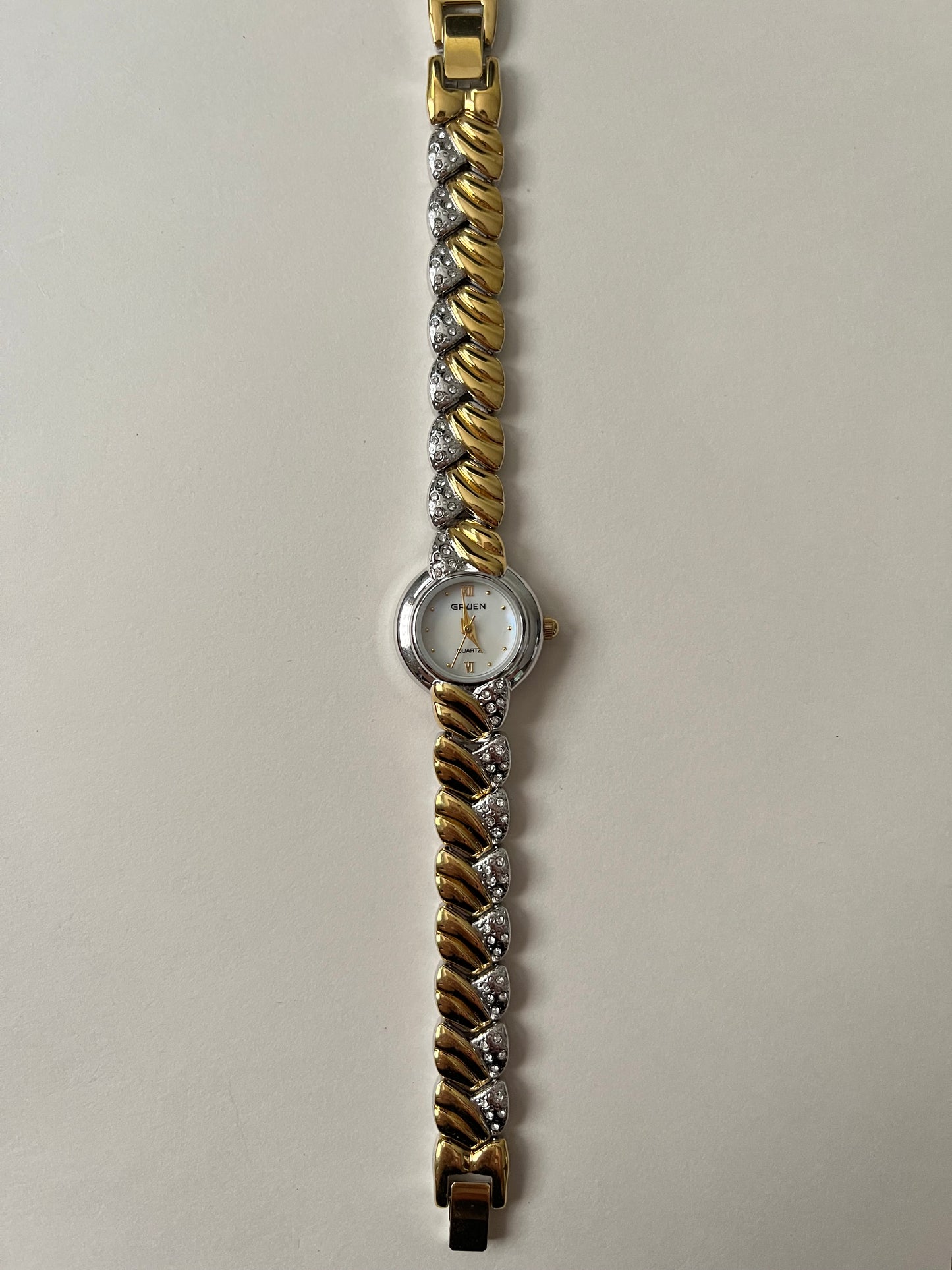 Very Stunning Two Toned Watch with Braided Band Design