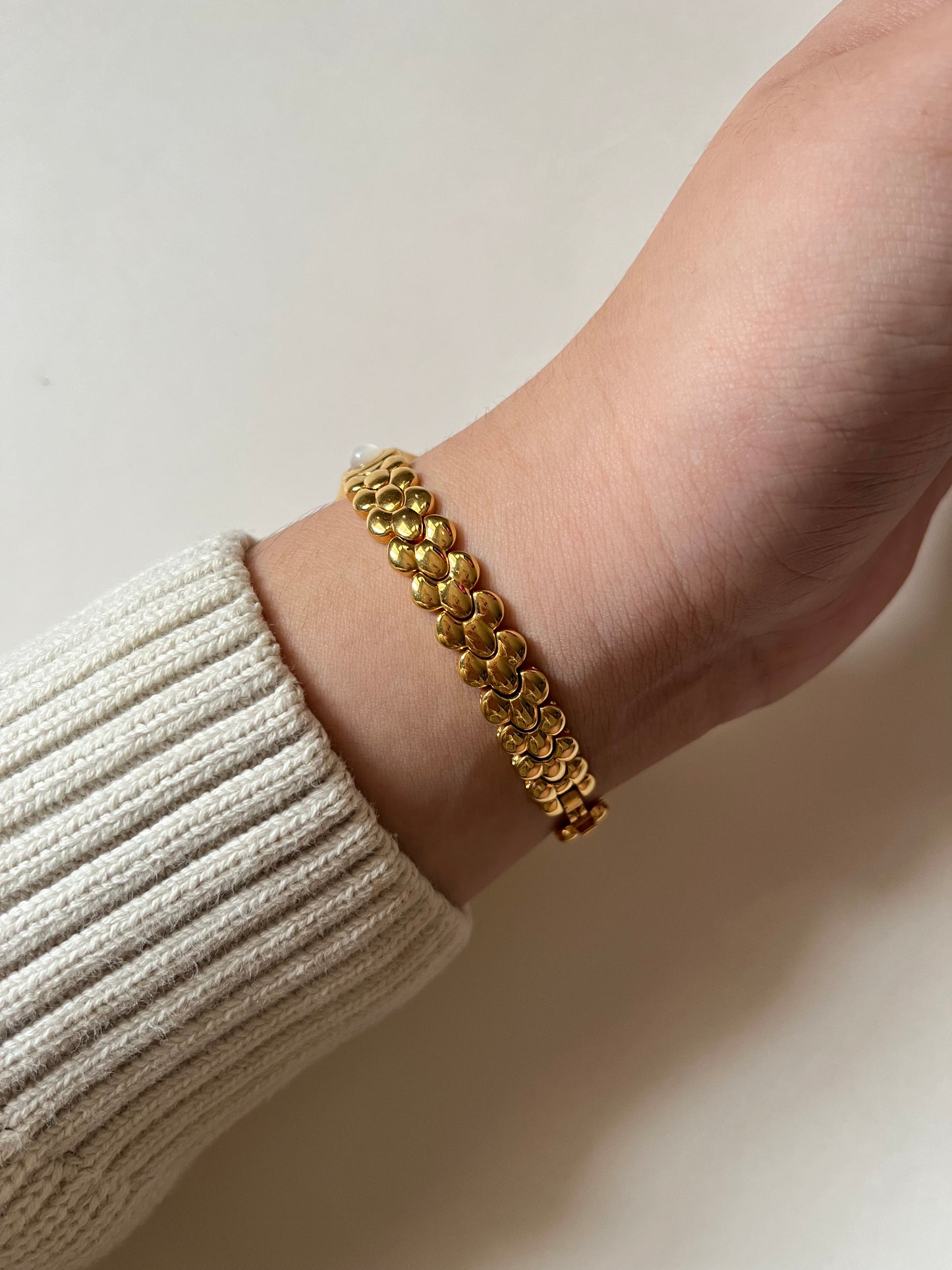 Rare and Unique Gold Tone Watch with Interchangeable Studs