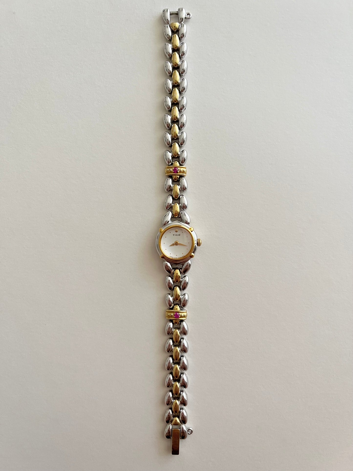 Extremely Rare Two Toned Seiko Watch with Rubies Accent