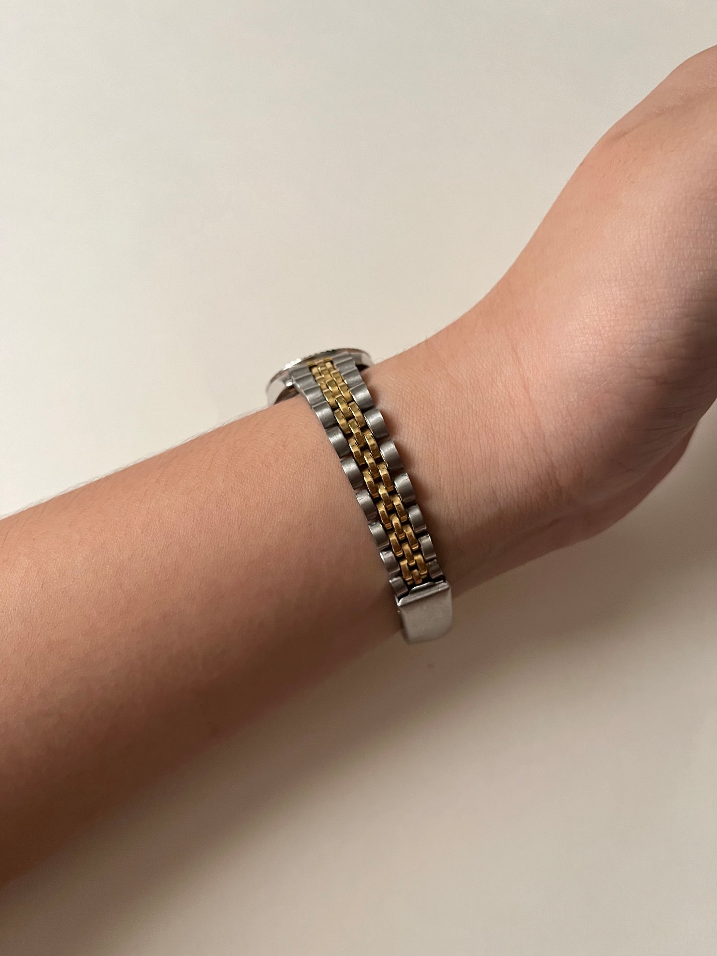 Classic Two Toned Watch with Interchangeable Bezels (A Rolex Dupe)