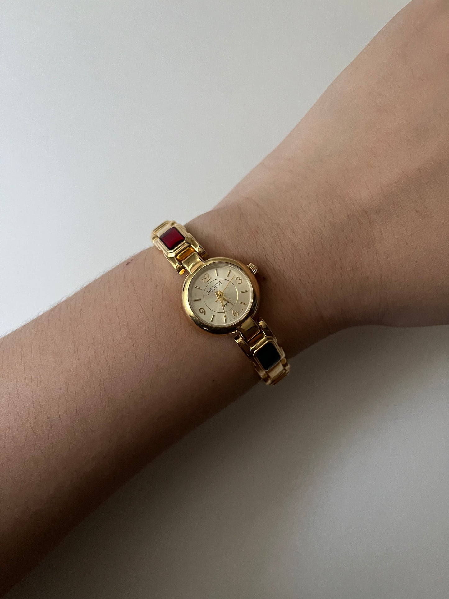 Adorable Gold Tone Watch with Multi-Colored Links