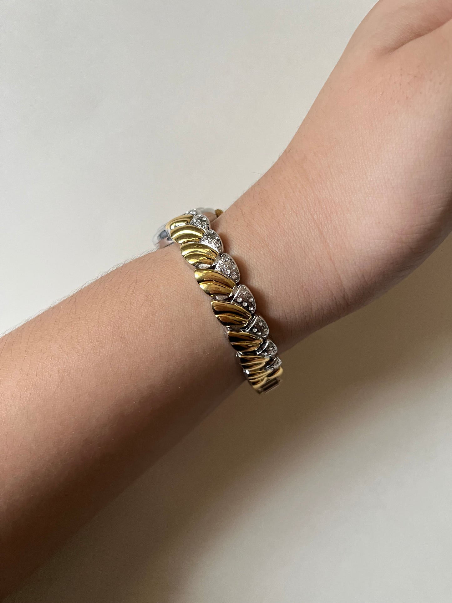Very Stunning Two Toned Watch with Braided Band Design