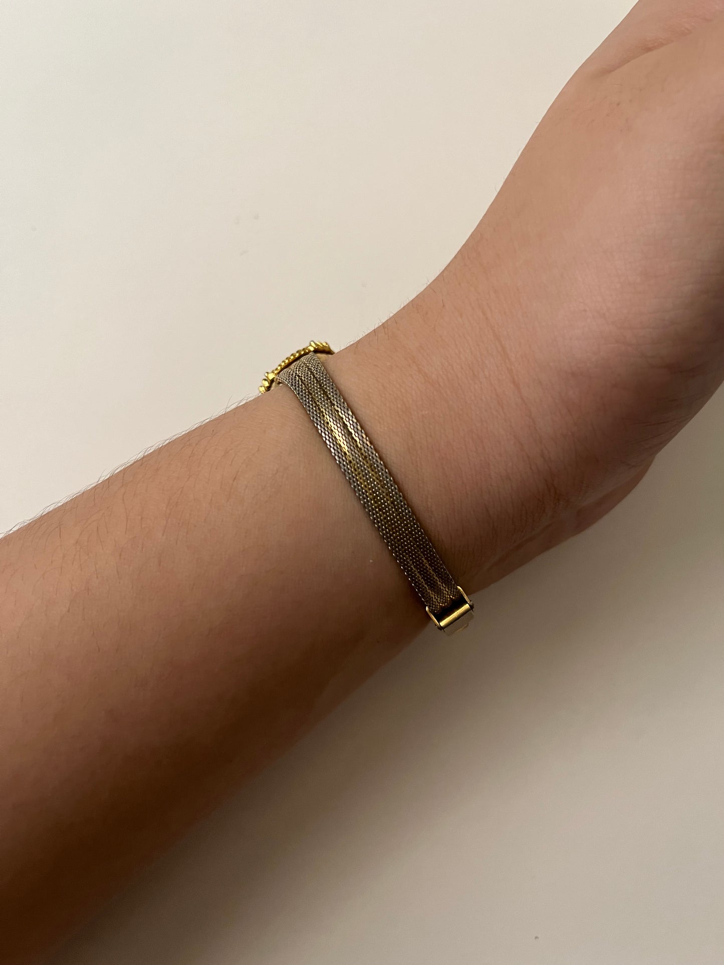 Gold Tone Watch with Octagonal Dial with Rhinestones and Sapphires