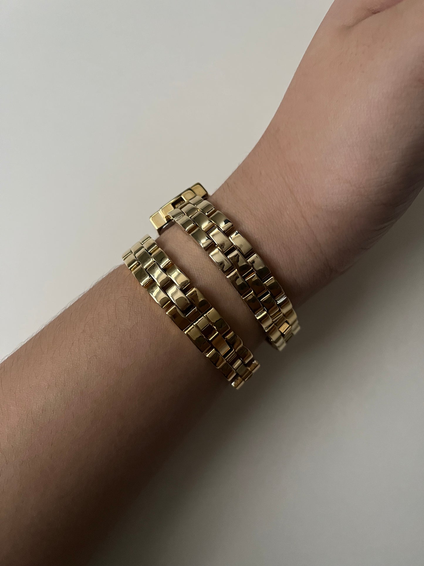 Beautiful Two Toned Watch and Bracelet Set with Reversible Band