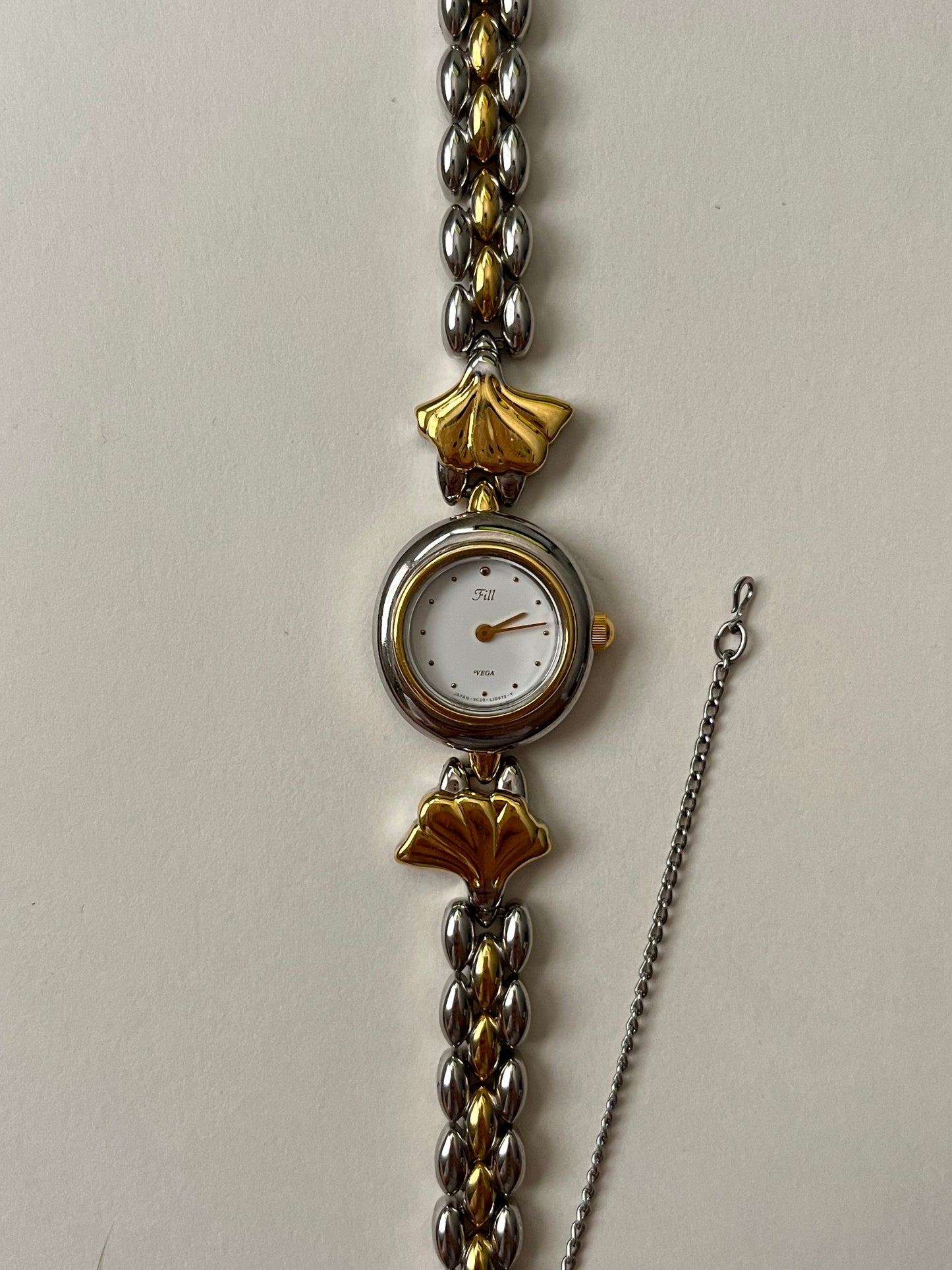 Beautiful Two Toned Watch with Scalloped-Shaped Design