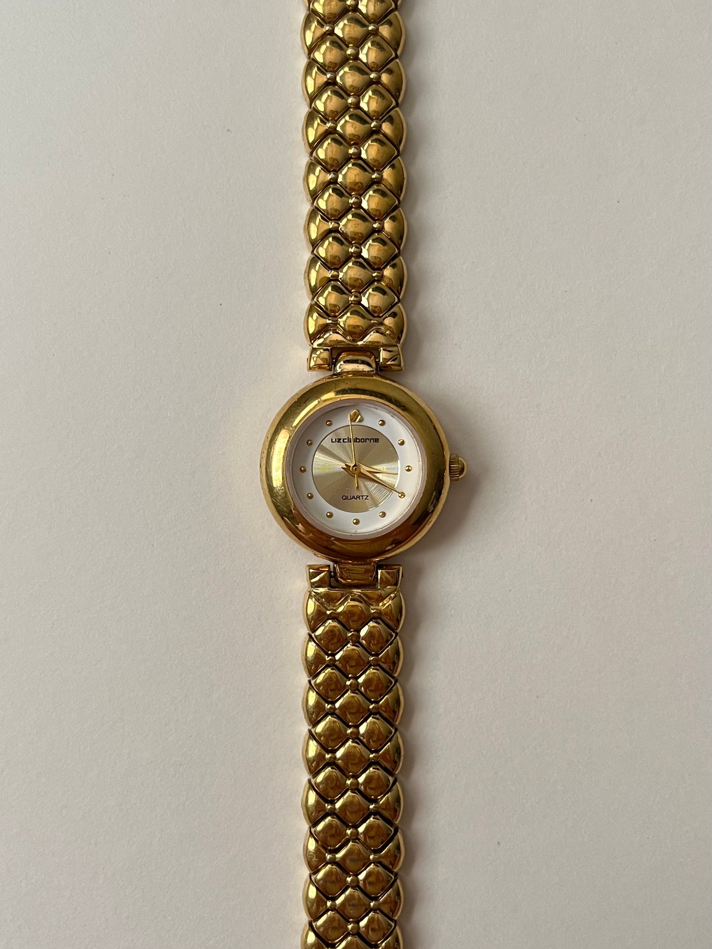 Gold Tone Watch with Dual Tone Round Dial