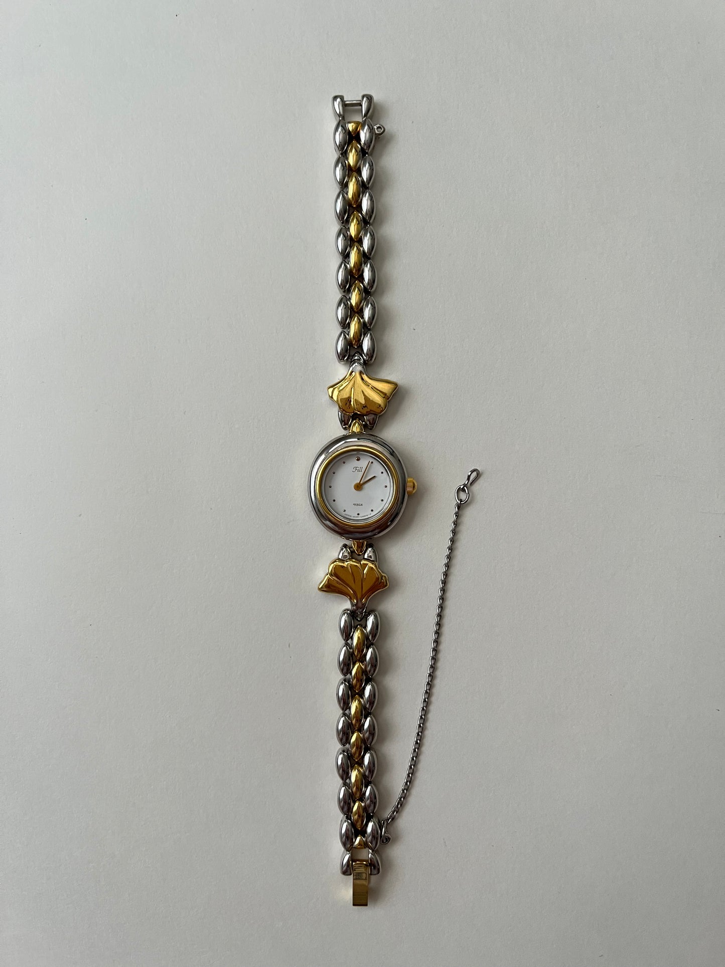 Beautiful Two Toned Watch with Scalloped-Shaped Design