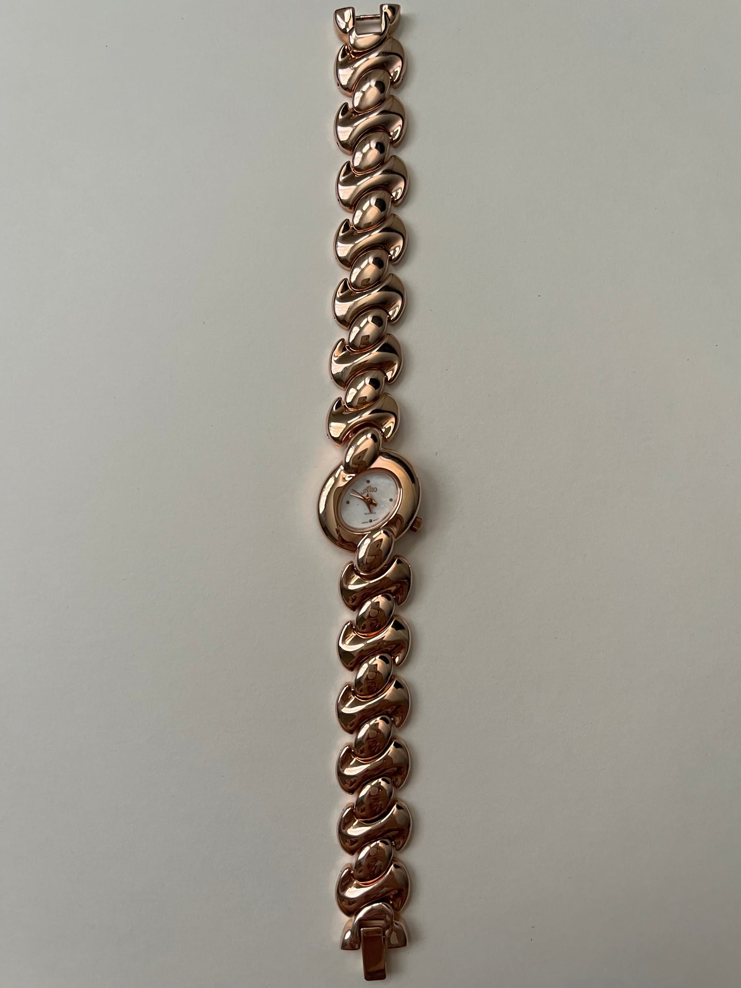 Very Unique and Astonishing Rose Gold Tone Watch with Asymmetrical Dial