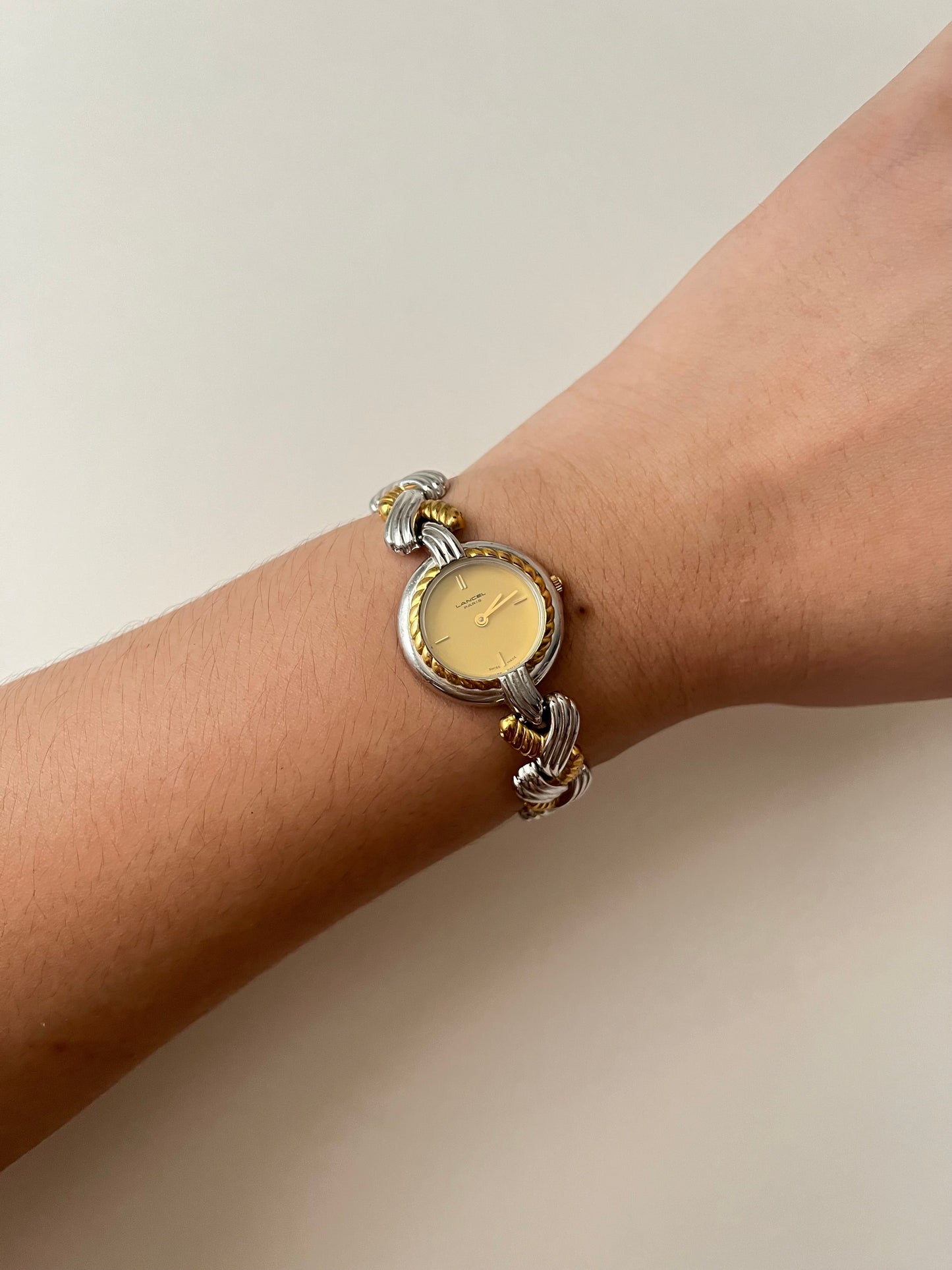 Beautiful Two Toned Swiss Made Watch with Braided Rope-Like Design