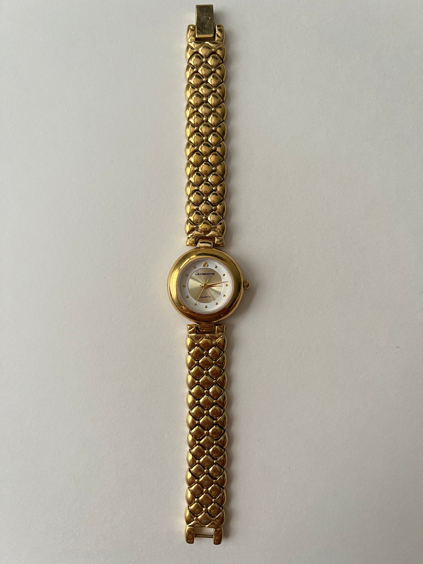 Gold Tone Watch with Dual Tone Round Dial