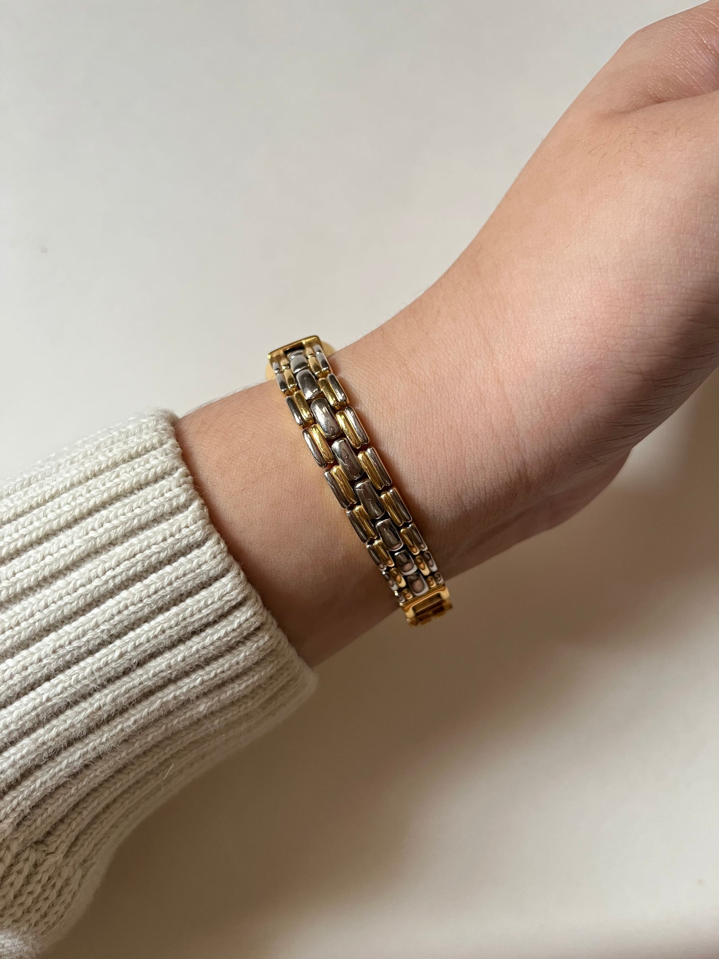 Lovely and Chic Two Toned Watch with Reversible Band