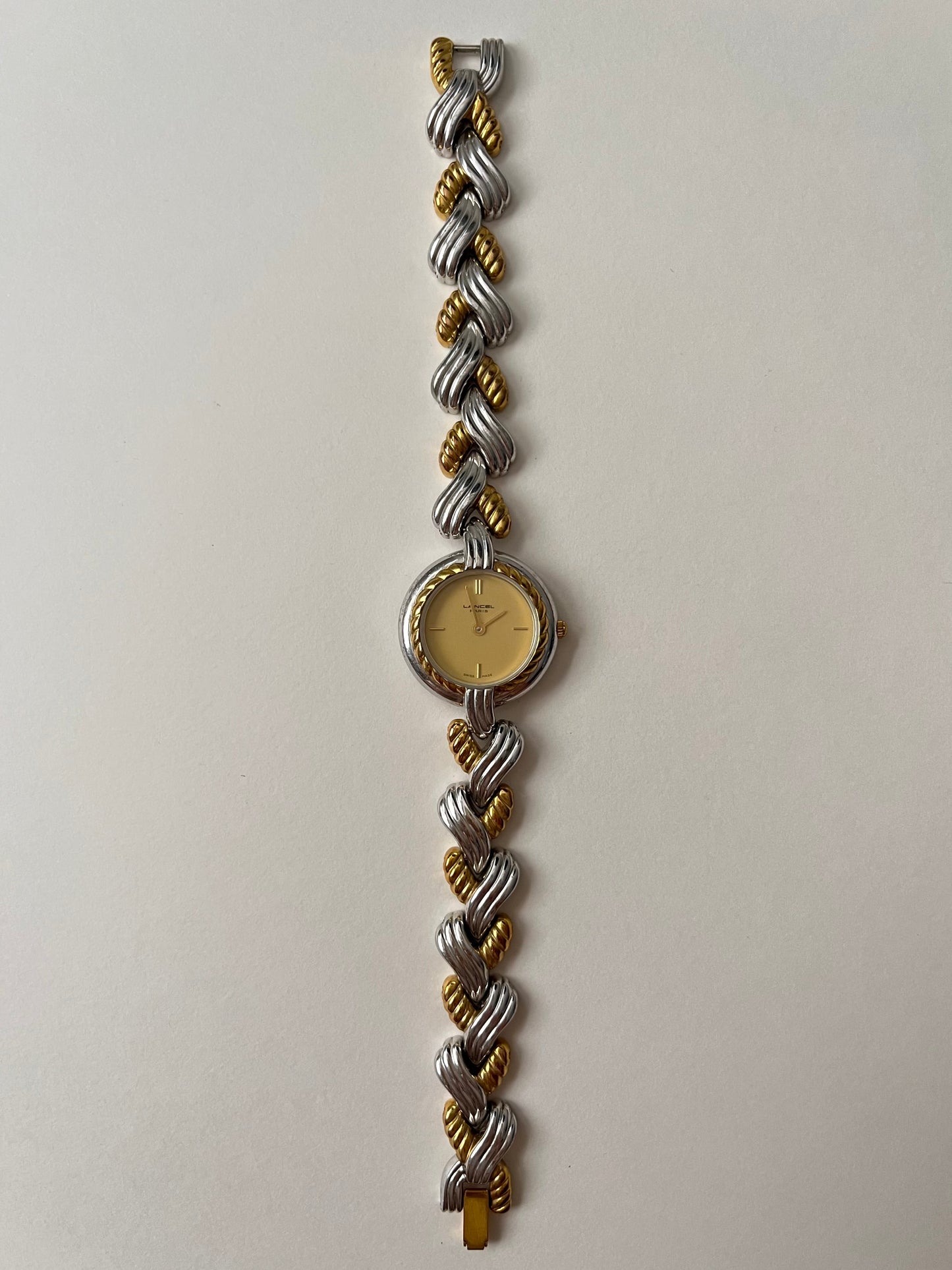 Beautiful Two Toned Swiss Made Watch with Braided Rope-Like Design
