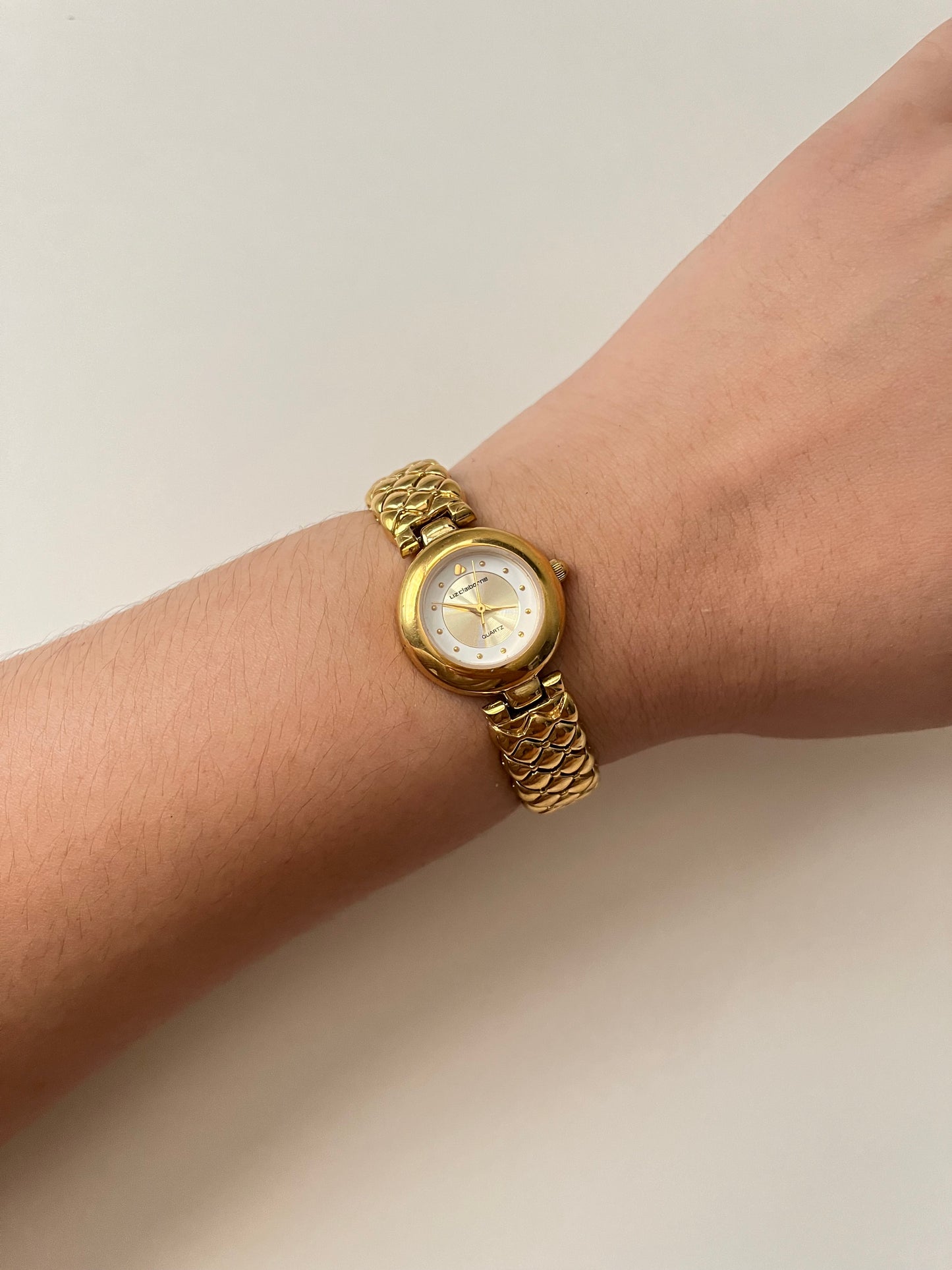 Gold Tone Watch with Dual Tone Round Dial