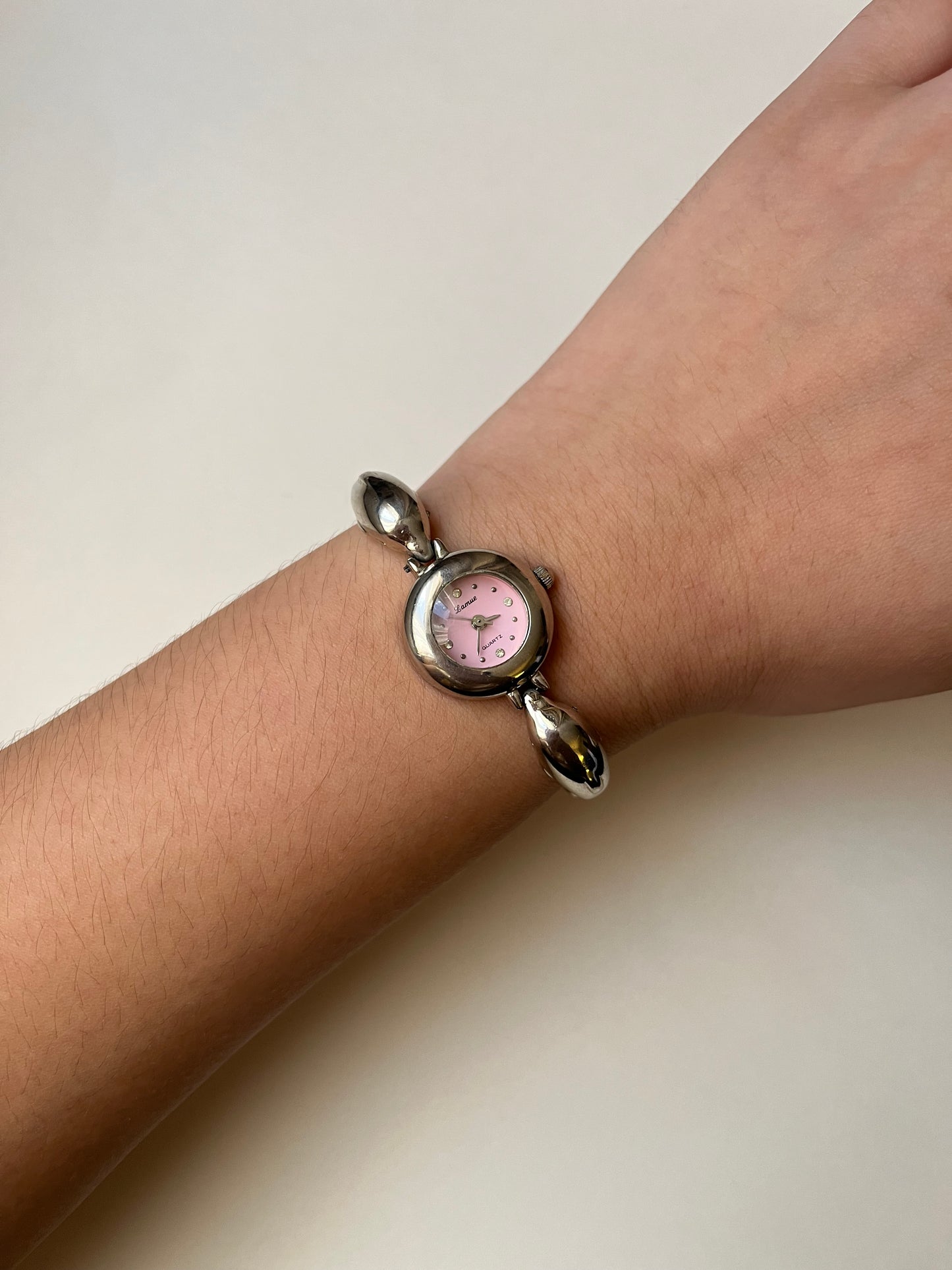 Adorable Silver Tone Watch with Two Dolphins Accent