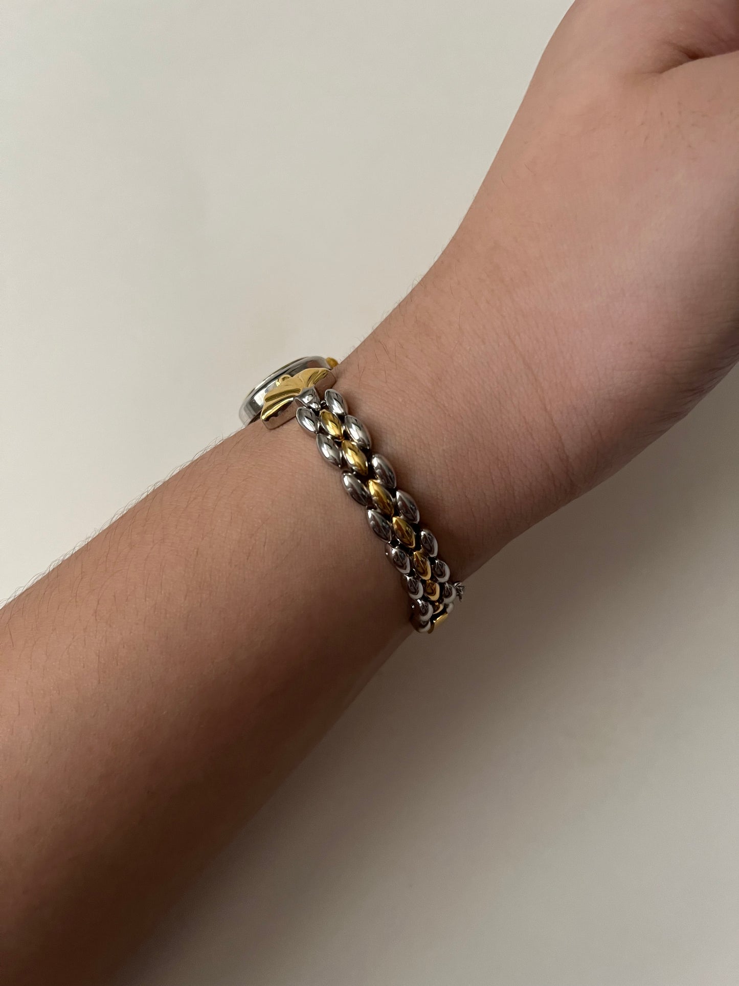 Beautiful Two Toned Watch with Scalloped-Shaped Design