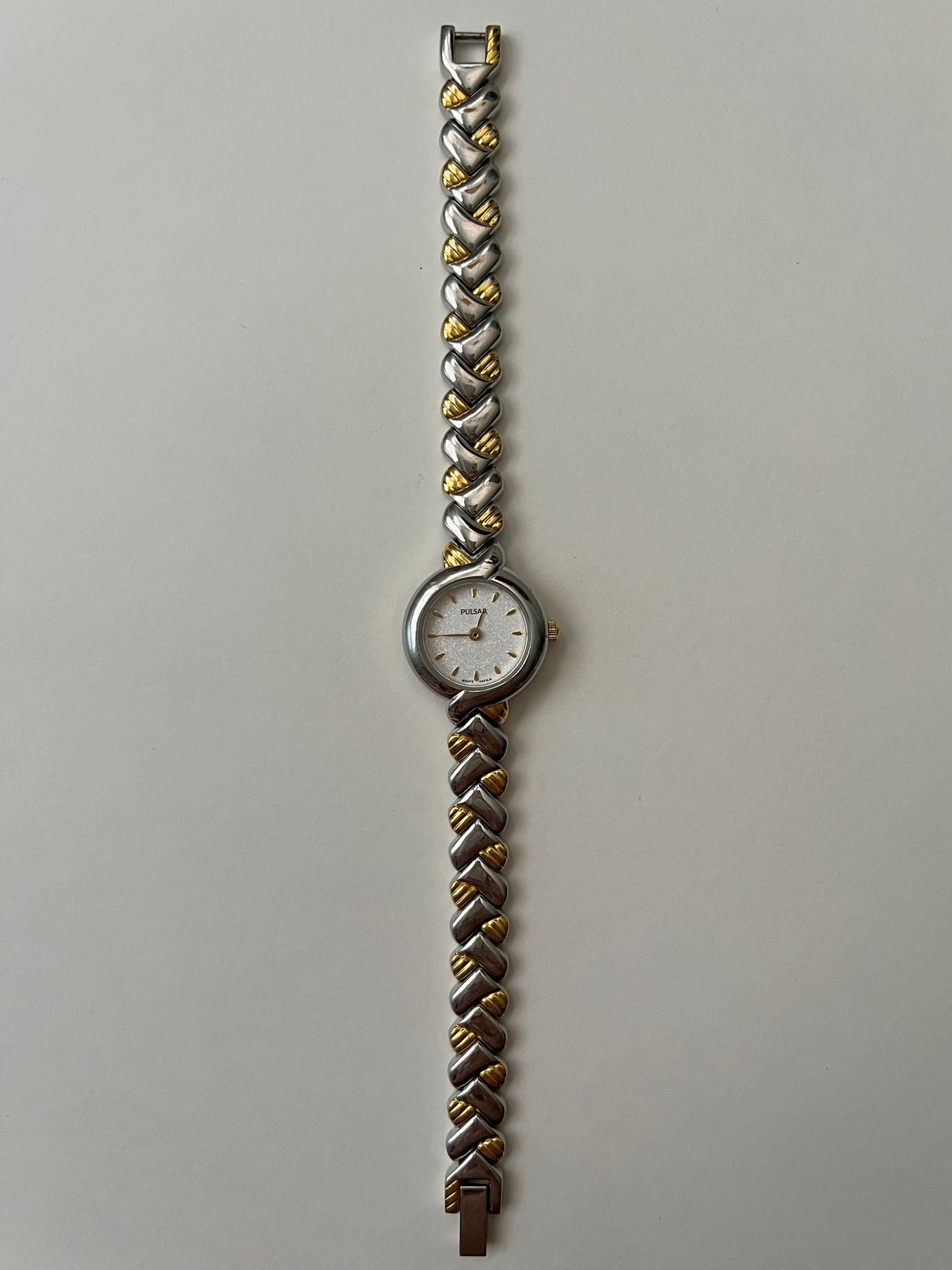 Two Toned Watch with Round Dial