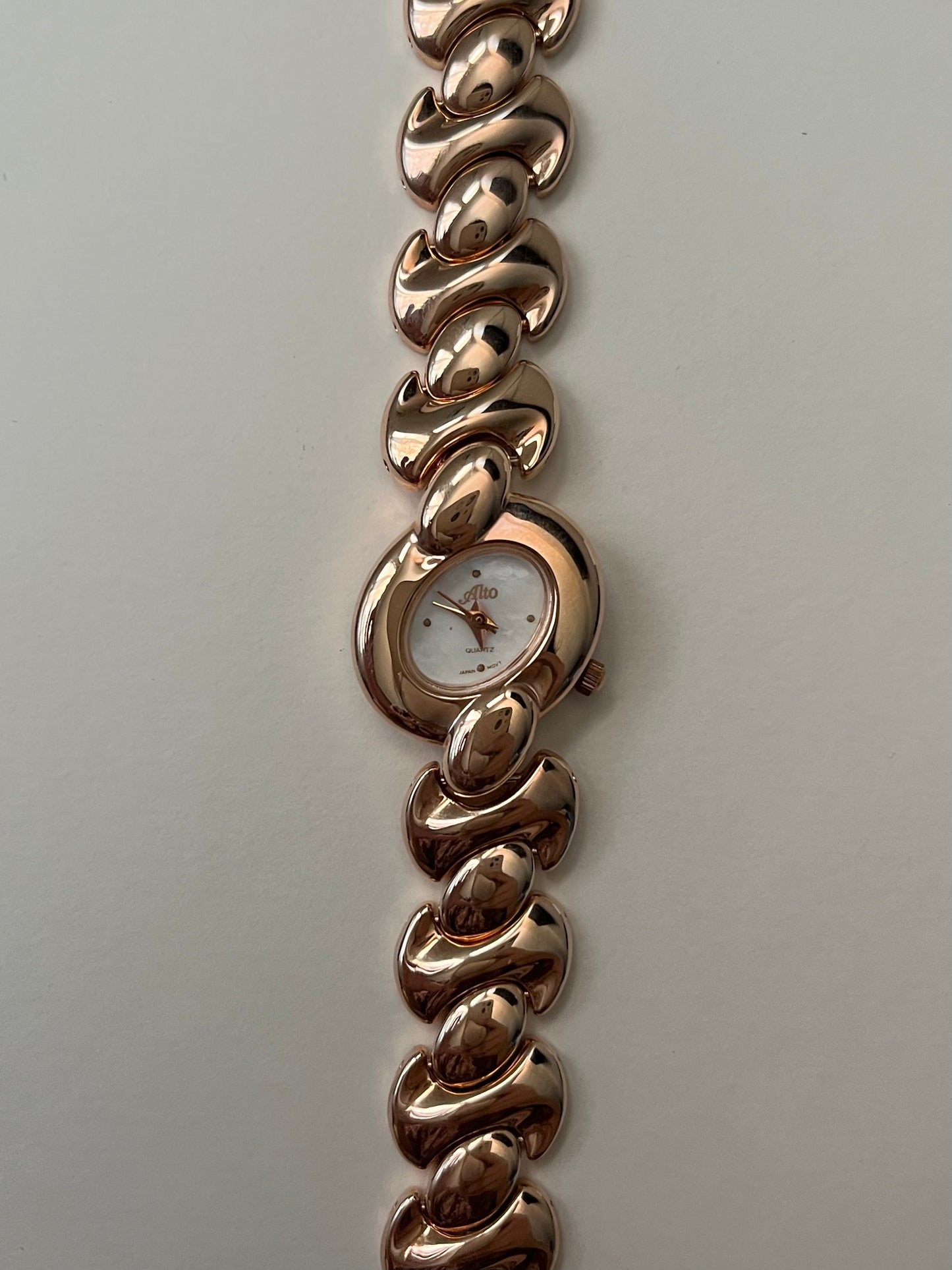 Very Unique and Astonishing Rose Gold Tone Watch with Asymmetrical Dial