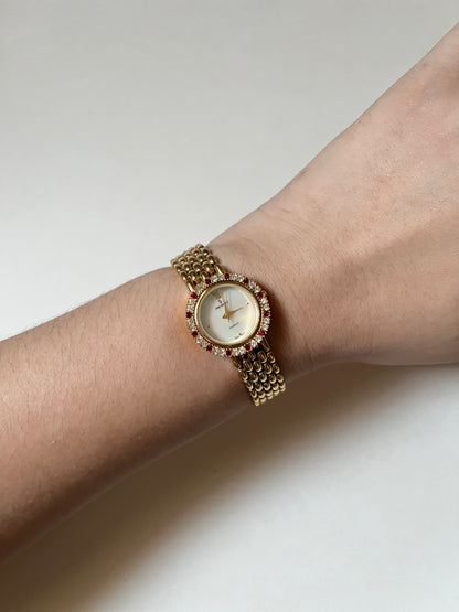 Beautiful Rare Gold Tone Watch with Interchangeable Bezels