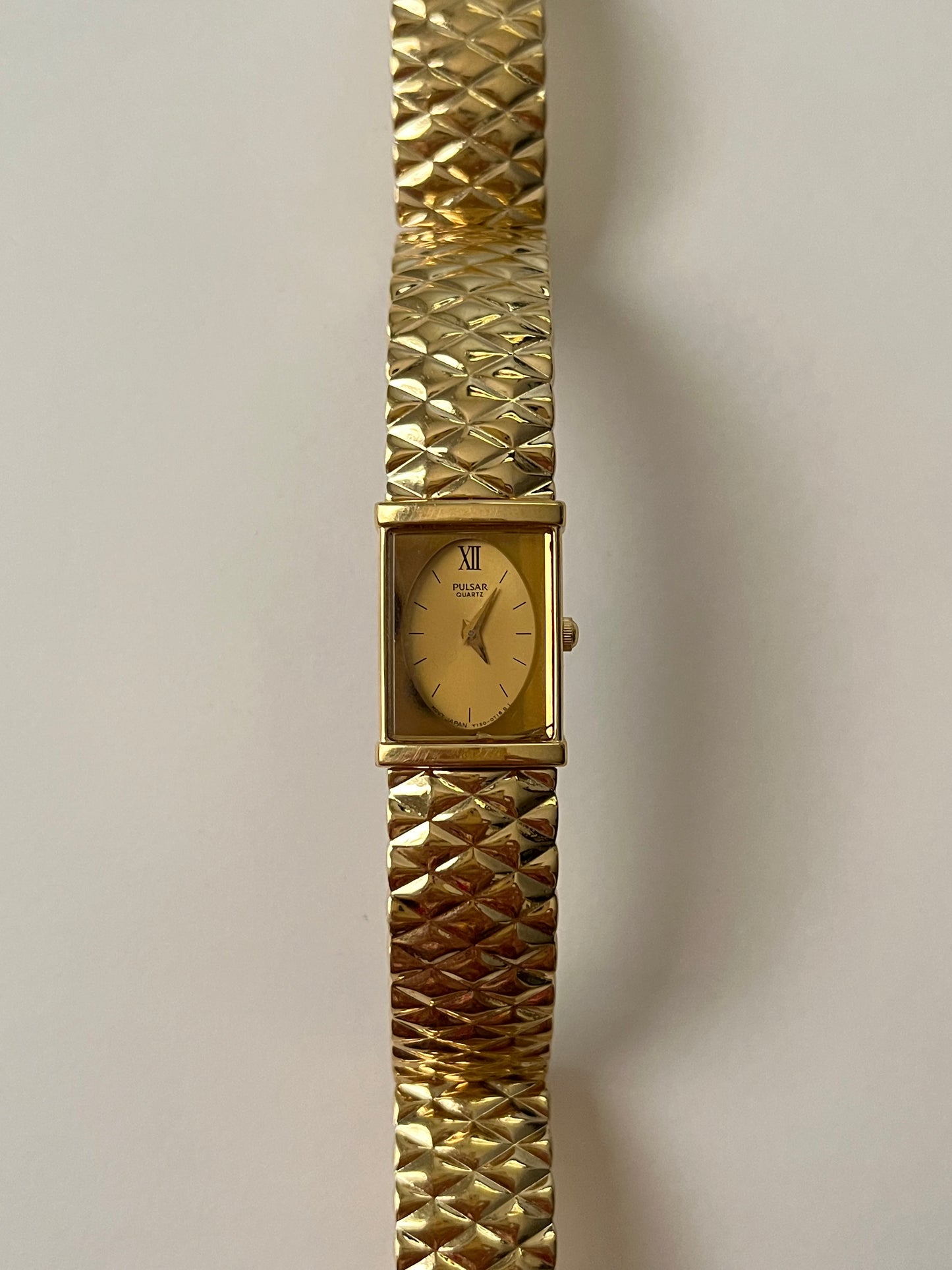Very Stunning All Gold Tone Pulsar Watch with Oval Dial