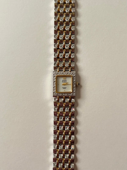 Lovely Two Toned Anne Klein Swiss Watch with Real Diamonds