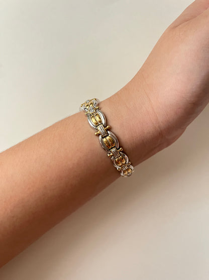 Lovely Two Toned Croton Watch with Intricate Band Design