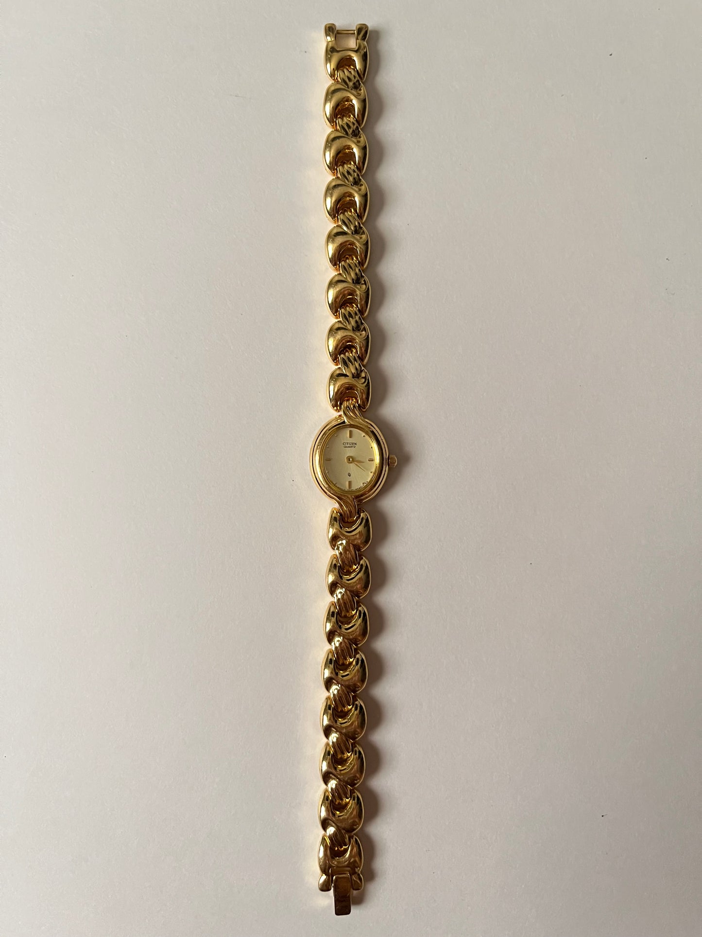 Absolutely Stunning and Elegant Gold Tone Citizen Watch with Oval Dial