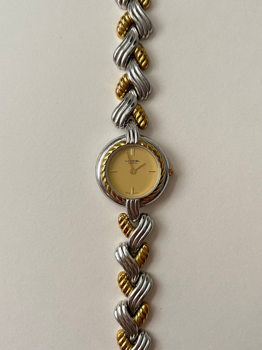 Beautiful Two Toned Swiss Made Watch with Braided Rope-Like Design
