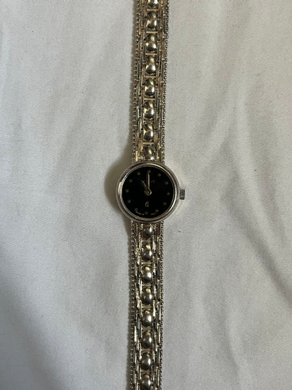 Rare 925 Italian Made Silver Watch with Round Dial (Not working, for style only)