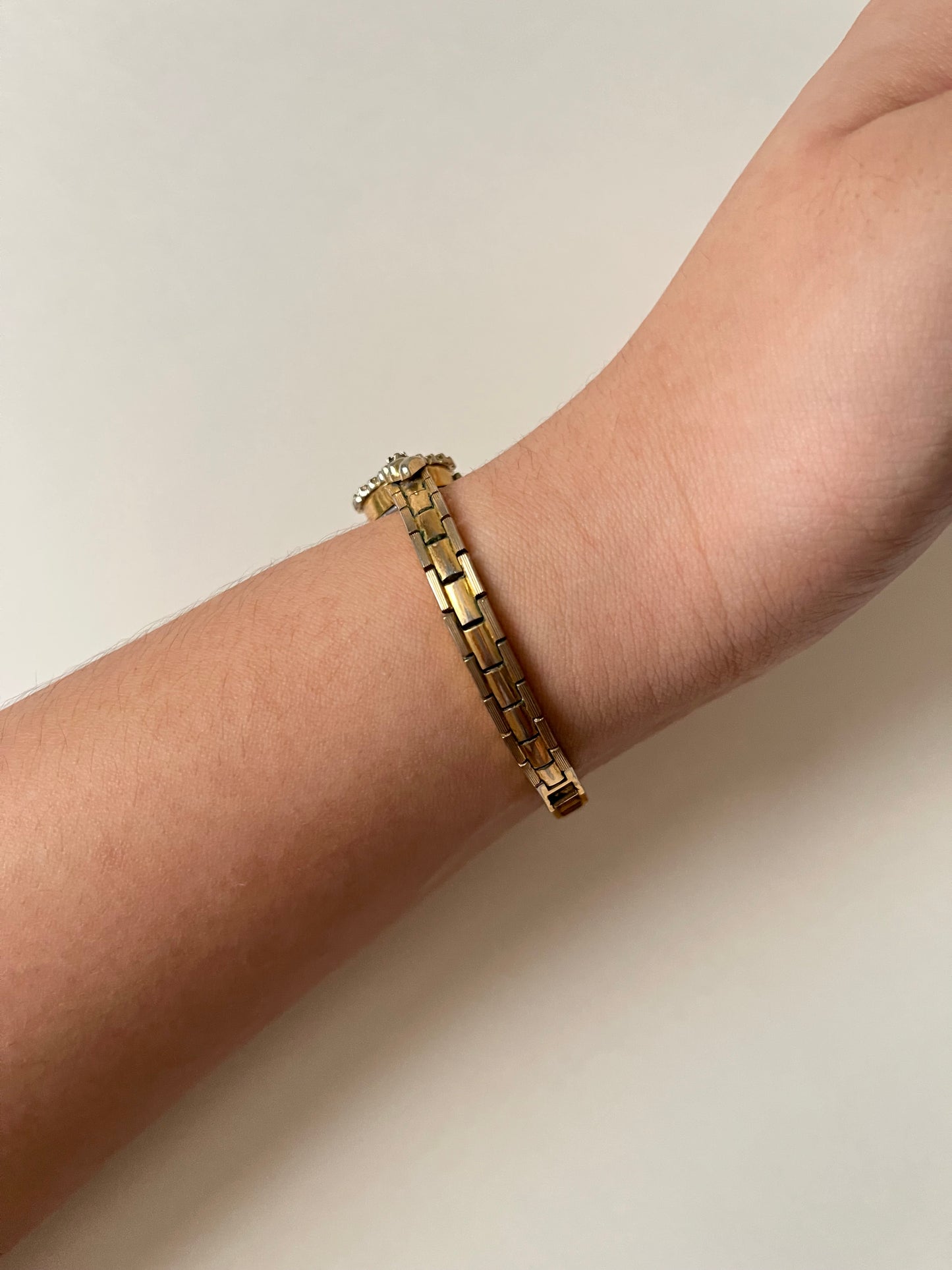 Lovely Gold Tone Pulsar Watch with Rubies Accent and Diamond-Shaped Dial