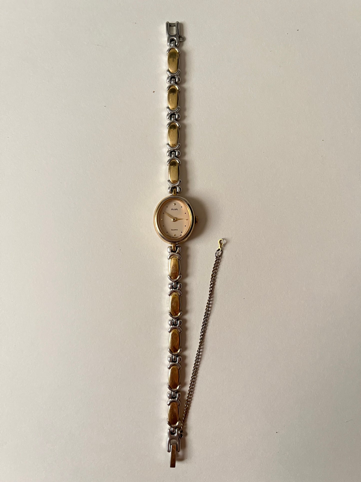 Beautiful Unique and Dainty Two Toned Alba Watch with Oval Dial