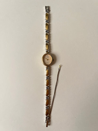 Beautiful Unique and Dainty Two Toned Alba Watch with Oval Dial