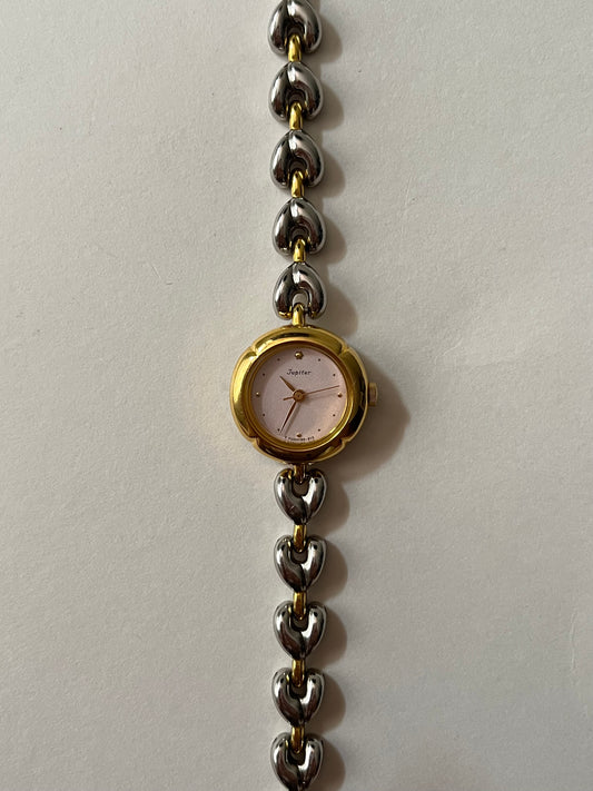 Very Rare and Stunning Two Toned Watch with Pink Round Dial