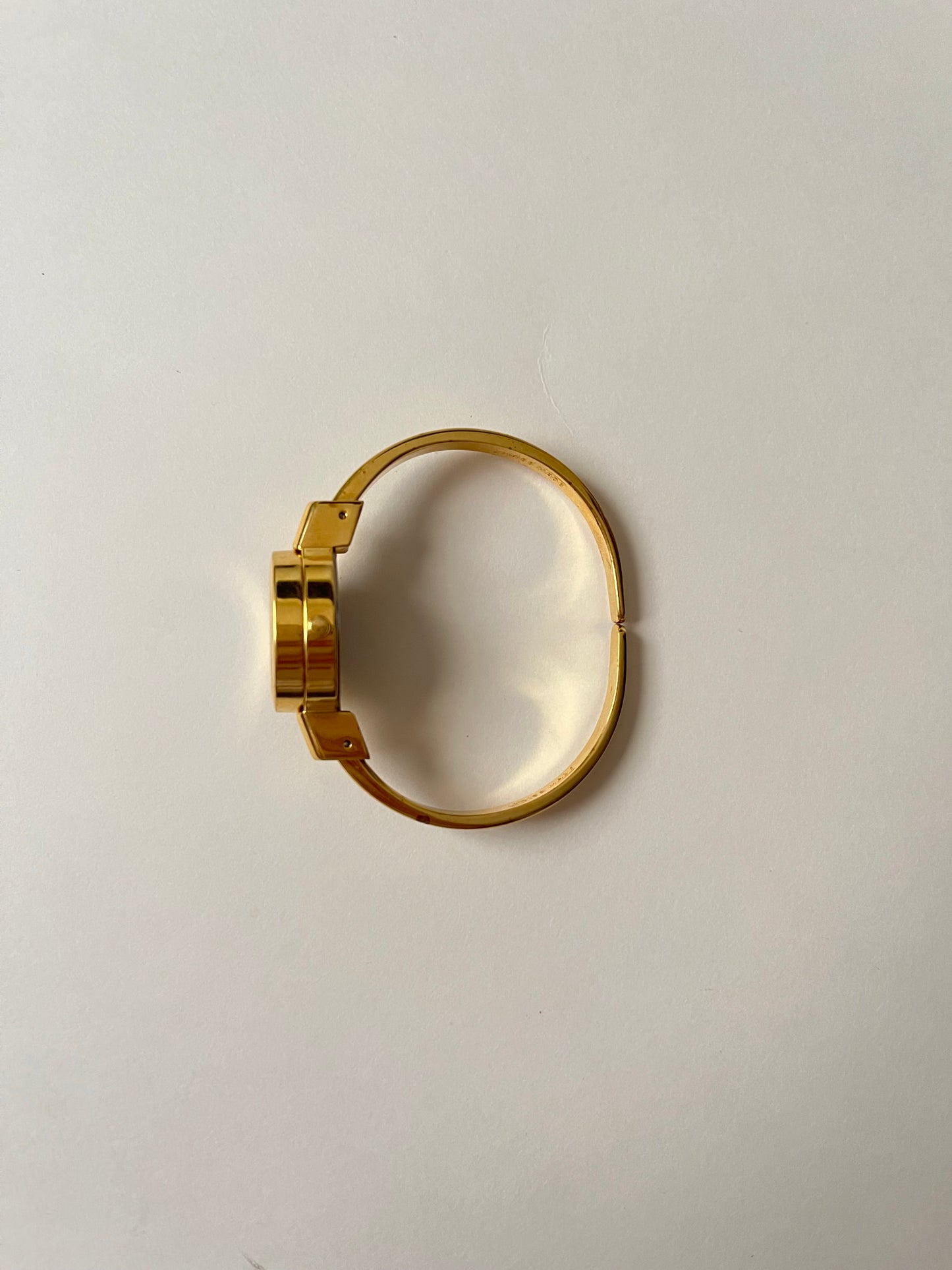 Beautiful Gold Tone Open Cuff Cameo Peekaboo Swiss Watch