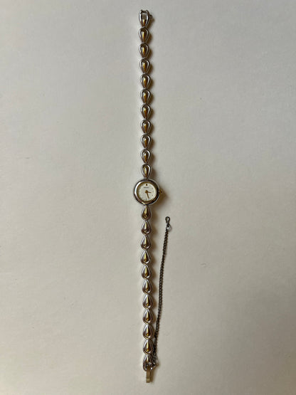 Very Dainty Two Toned Seiko Watch with Pear Shaped Links