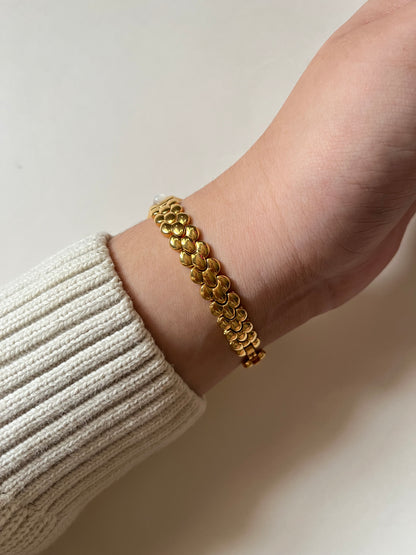 Rare and Unique Gold Tone Watch with Interchangeable Studs