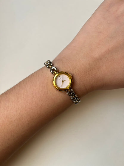 Very Rare and Stunning Two Toned Watch with Pink Round Dial