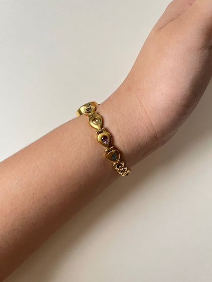 Very Rare and Beautiful Vintage Gold Tone Jules Jurgensen Watch with Semi-Precious Stones Accent