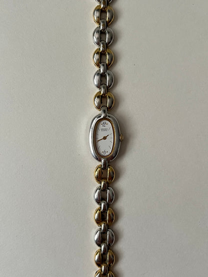 Stunning Two Toned Seiko Watch with Petite Oval Dial
