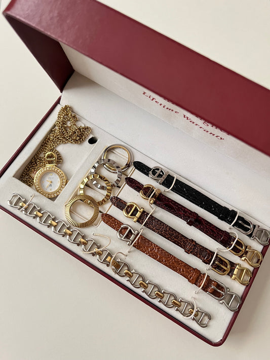 Extremely Rare Gold Tone Interchangeable Wrist and Pocket Watch Set