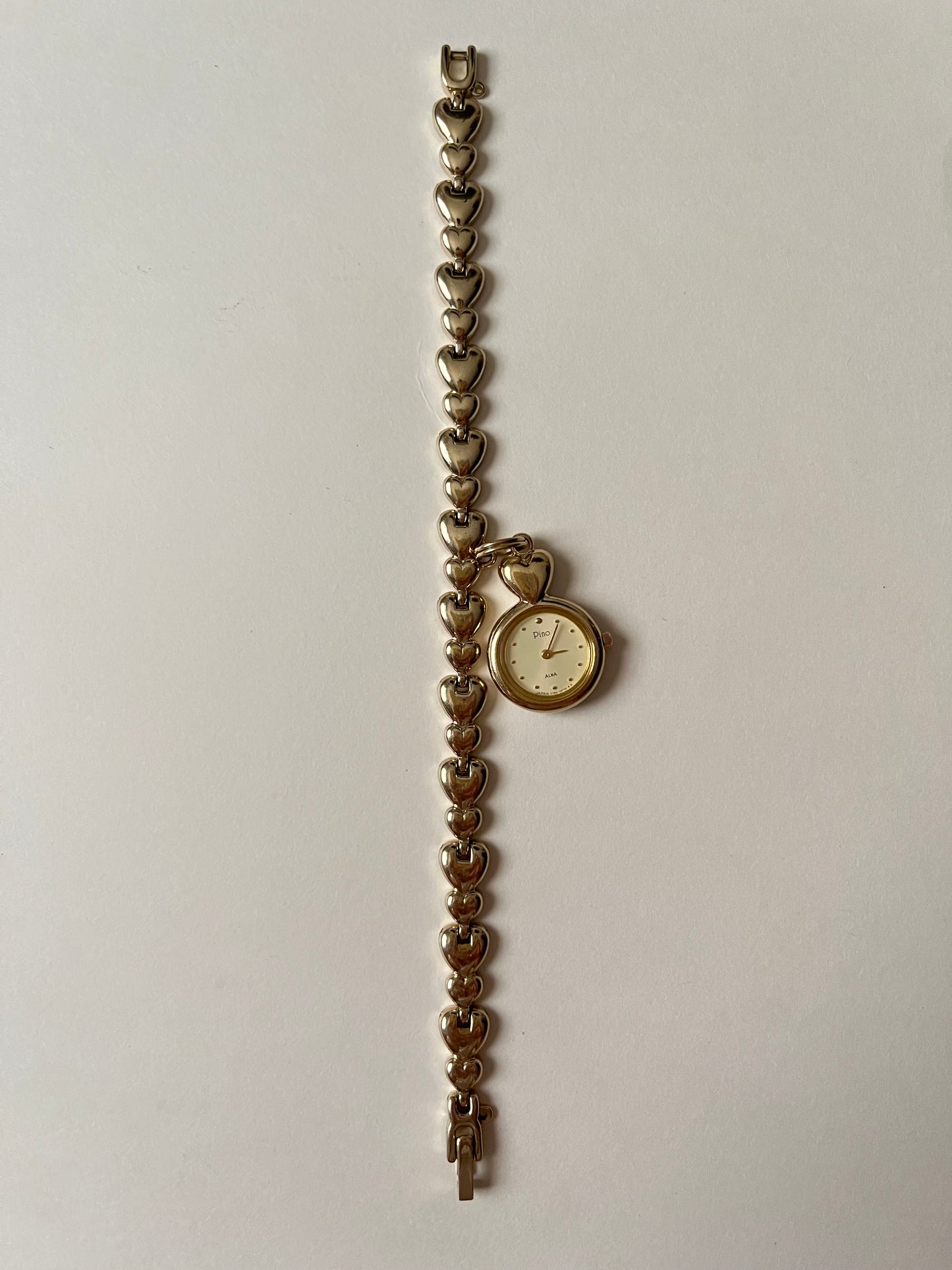 Very Rare and Cutest Gold Tone Pino Seiko Watch with Pendant Style Dial