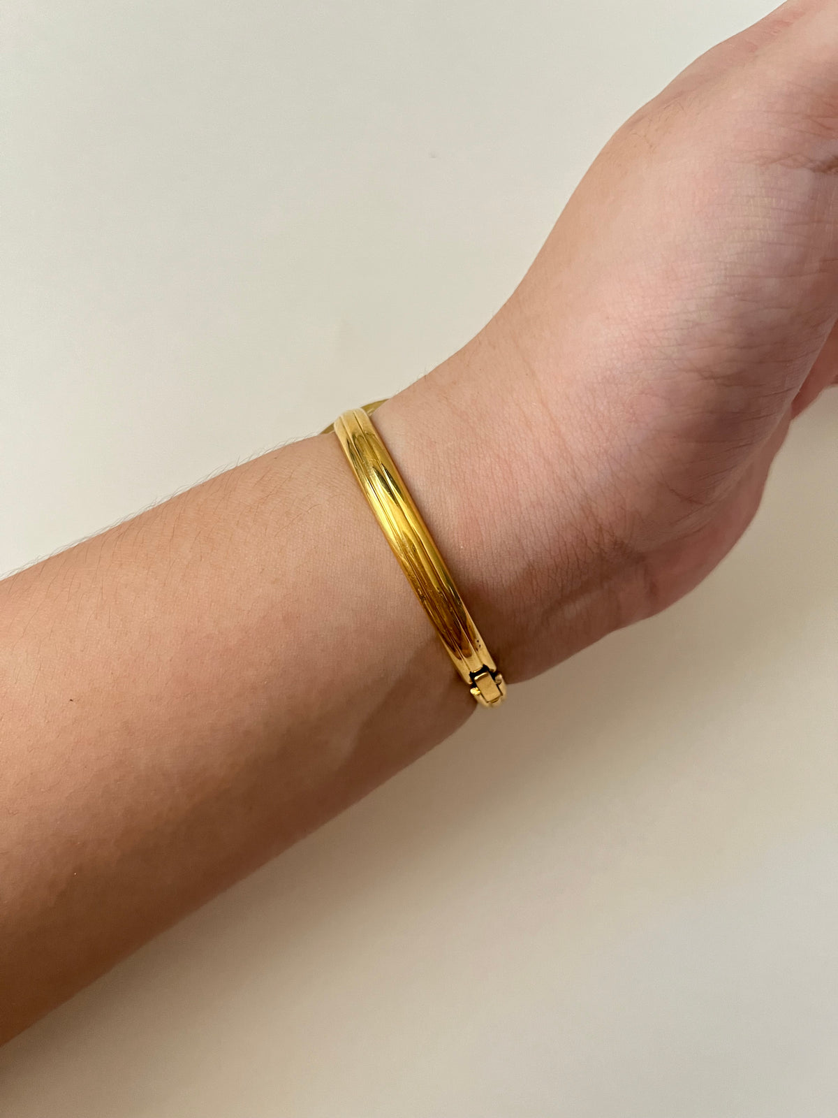 Elegant Gold Tone Yves Saint Laurent Tank Style Cuff Watch