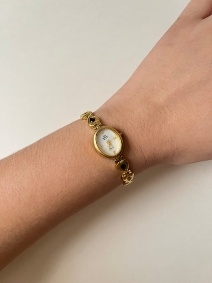 Very Rare and Beautiful Vintage Gold Tone Jules Jurgensen Watch with Semi-Precious Stones Accent