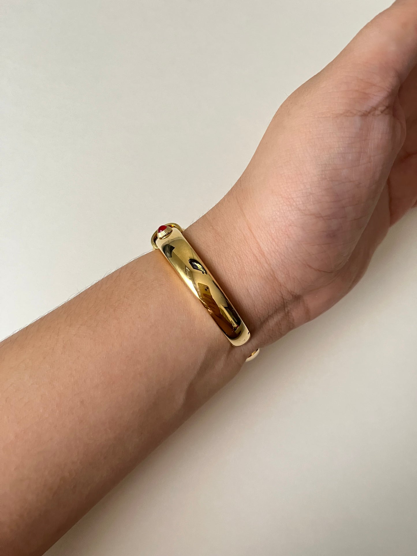 Extremely Rare Gold Tone Open Cuff Watch with Interchangeable Studs