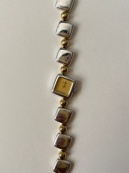 Extremely Unique Two Toned Vintage Geometric Style Seiko Watch