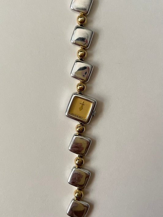 Extremely Unique Two Toned Vintage Geometric Style Seiko Watch