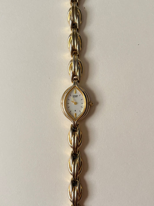 Lovely Two Tone Citizen Watch with Oval Dial