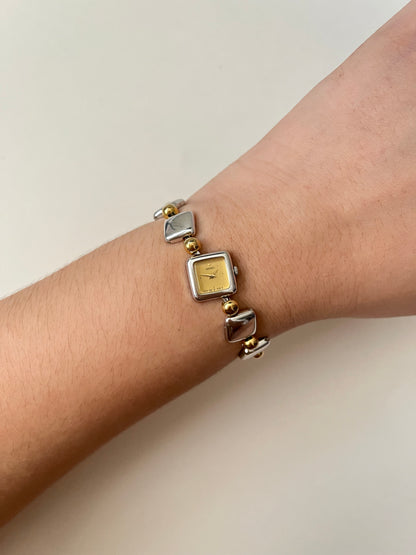 Extremely Unique Two Toned Vintage Geometric Style Seiko Watch